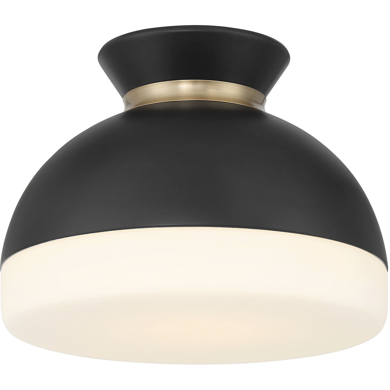 Gidget 1 Light 10.25 inch Matte Black and Vibrant Gold Flush Ceiling Light