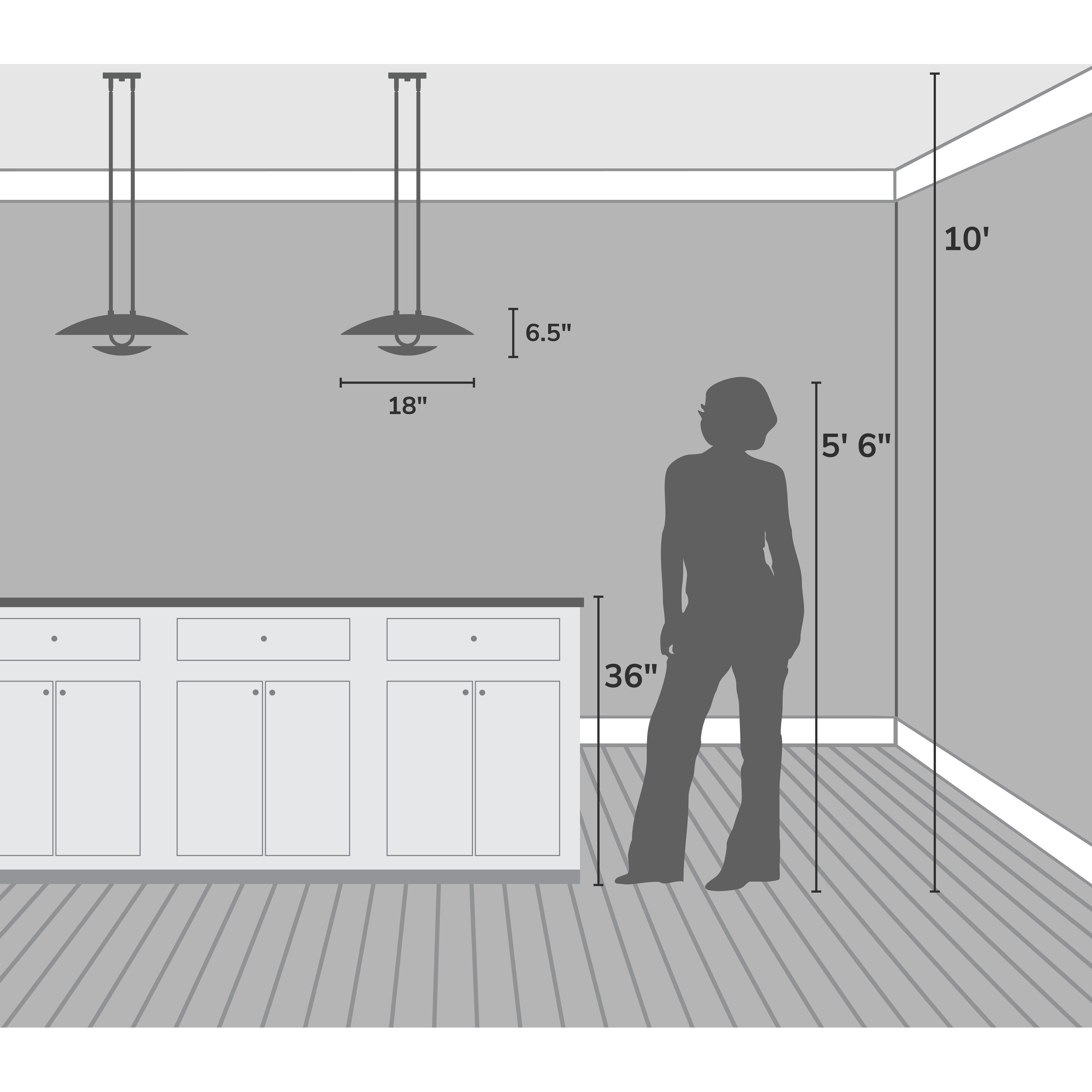 Sunset Ridge 18 inch Matte Black Pendant Ceiling Light, Large