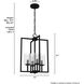 Kerrison 4 Light 15 inch Natural Black Iron Pendant Ceiling Light