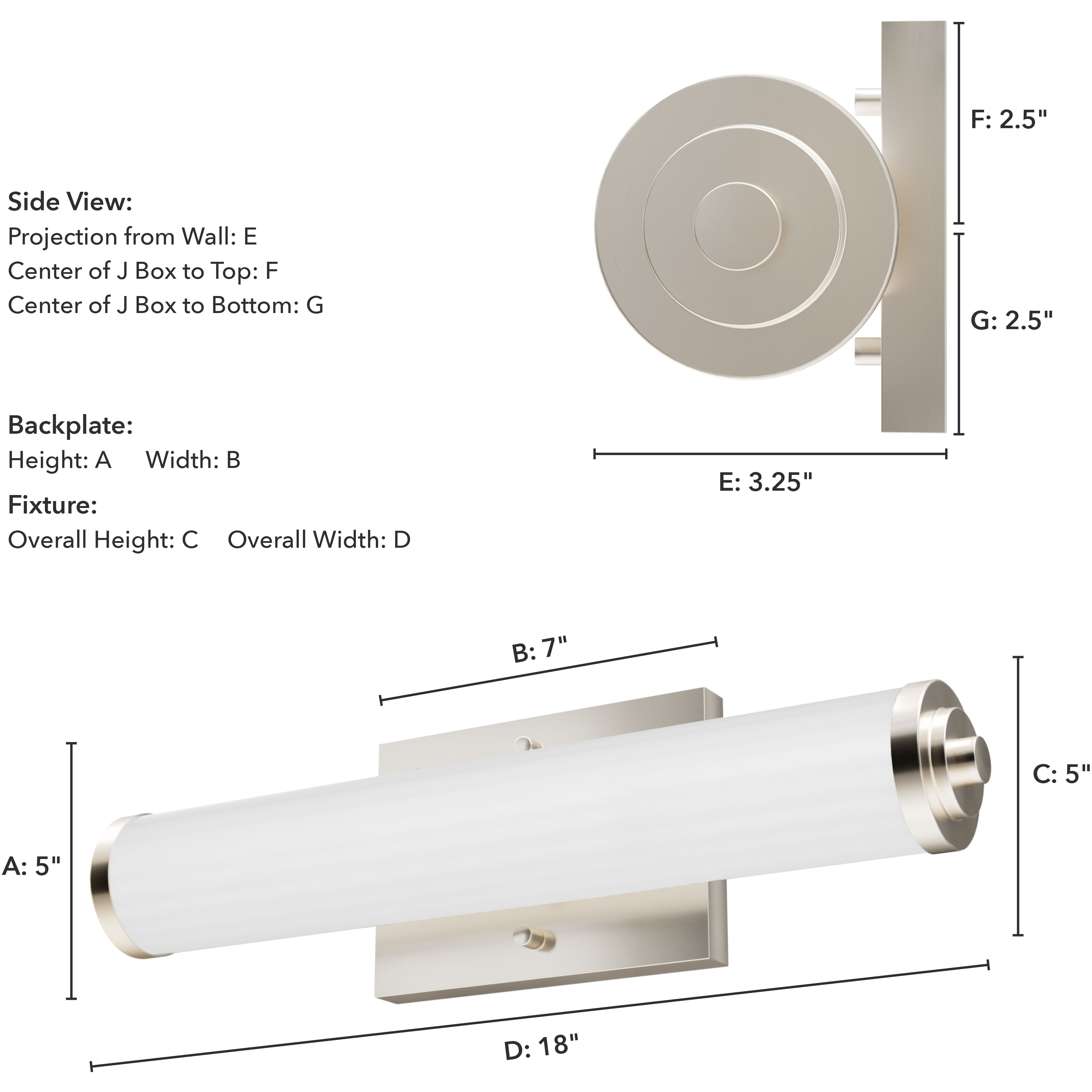 Holly Grove 2 Light 18 inch Brushed Nickel Vanity Light Wall Light, Small