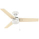 Cassius 44 inch Fresh White with Light Stripe/Fresh White Blades Outdoor Ceiling Fan