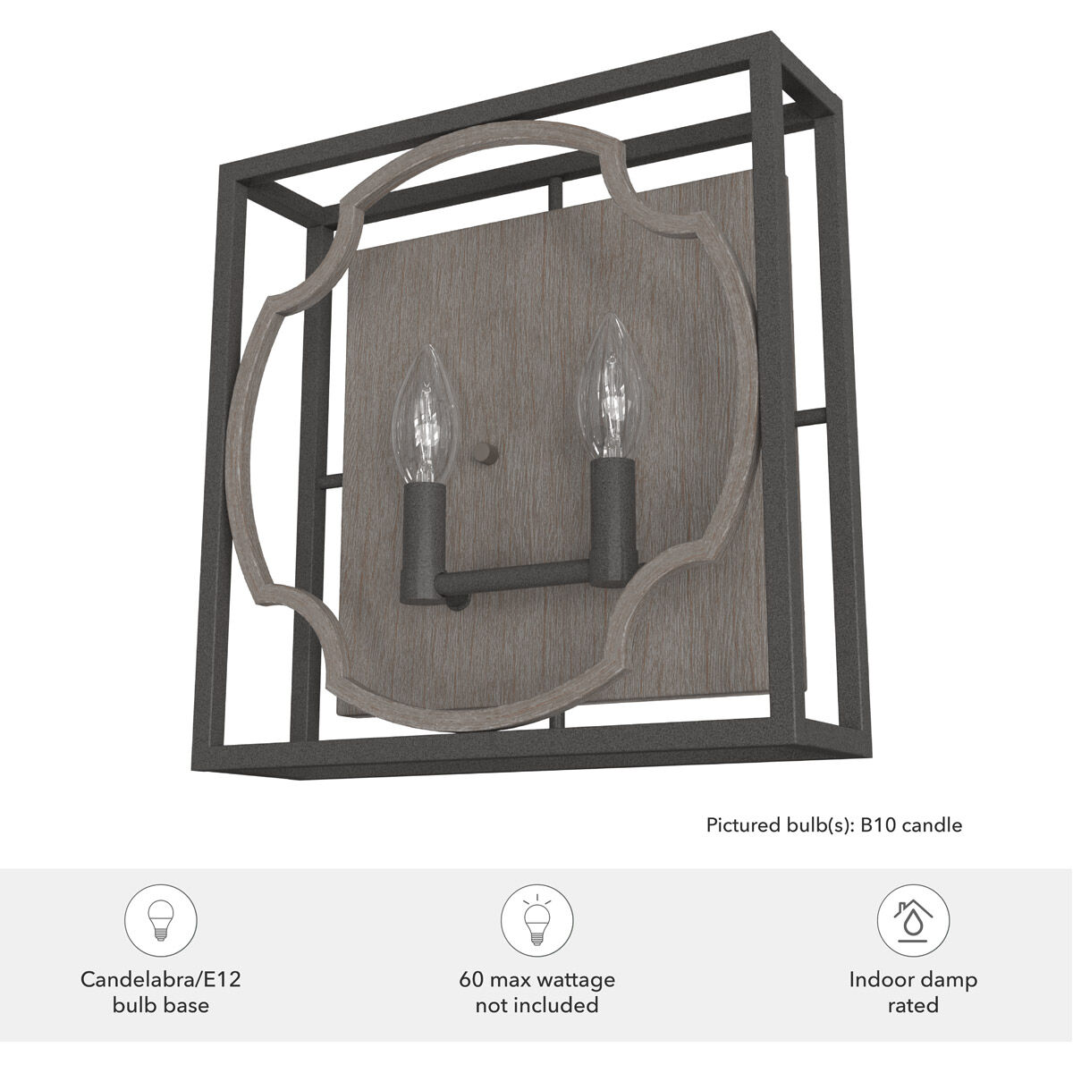 Stone Creek 2 Light 3.75 inch Noble Bronze and White Washed Oak Wall Sconce Wall Light