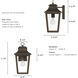 Spring Cove 1 Light 15 inch Matte Bronze Outdoor Wall Lantern, Medium