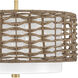 Laila 2 Light 14 inch Luxe Gold Semi Flush Mount Ceiling Light, Large