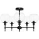 Xidane 5 Light 24 inch Matte Black Chandelier Ceiling Light