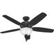Builder 52 inch Matte Black with Matte Black/Greyed Walnut Blades Ceiling Fan