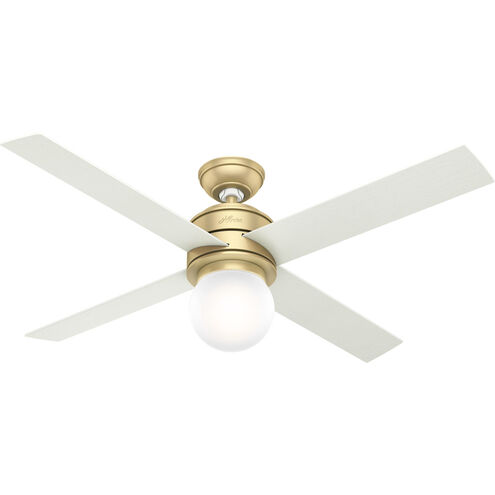 Hepburn 52 inch Modern Brass with Aged Oak/White Grain Blades Ceiling Fan