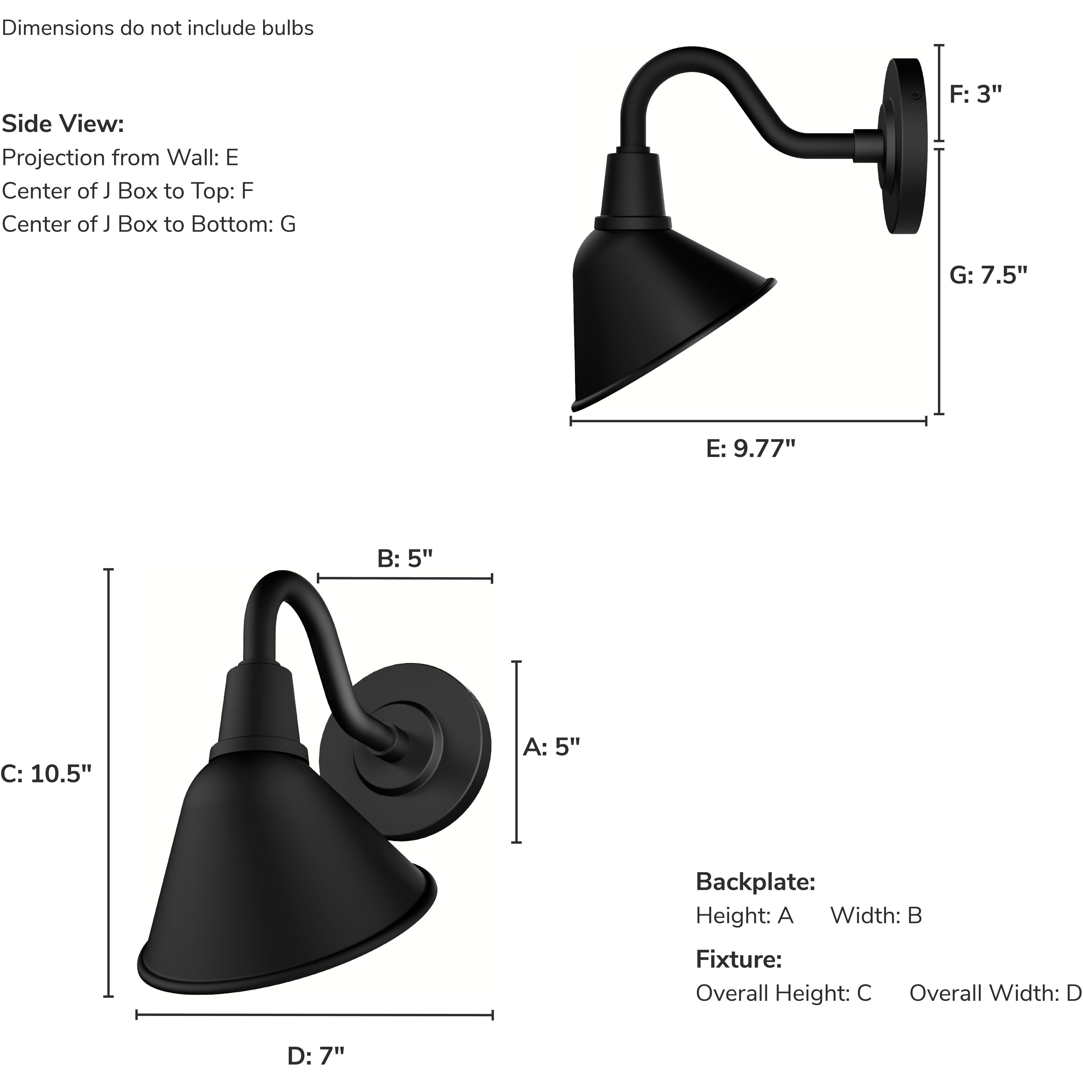 Cassius 1 Light 10.5 inch Matte Black Outdoor Wall Light, Small