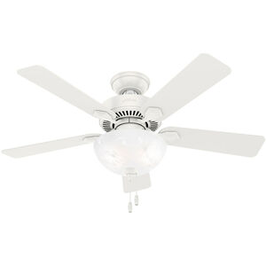 Swanson 44 inch Fresh White with Fresh White/Natural Wood Blades Ceiling Fan