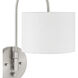 Horizon 1 Light 7.5 inch Brushed Nickel Pin Up Sconce Wall Light, Large