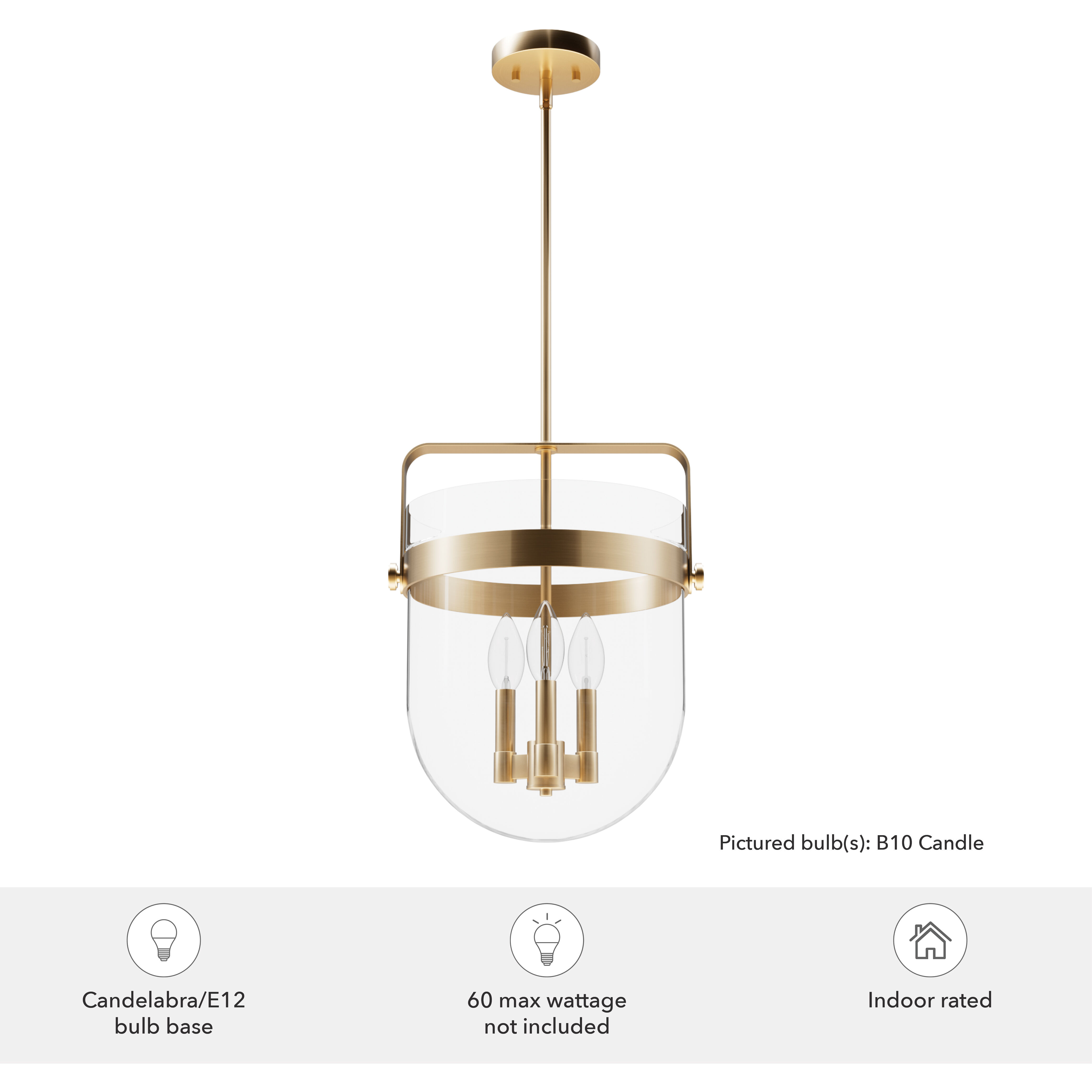 Karloff 3 Light 13.75 inch Alturas Gold Pendant Ceiling Light