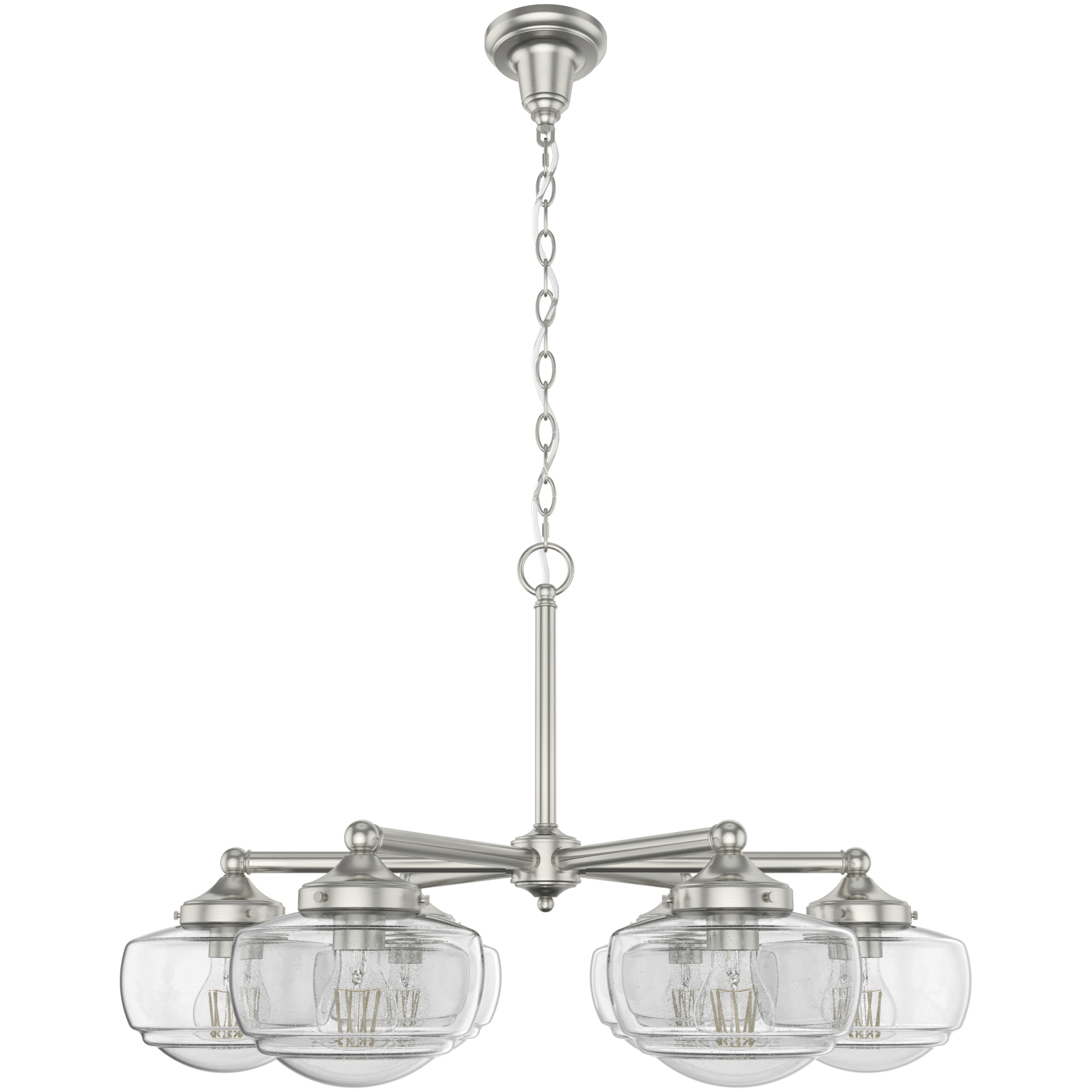 Saddle Creek 6 Light 30 inch Brushed Nickel Chandelier Ceiling Light