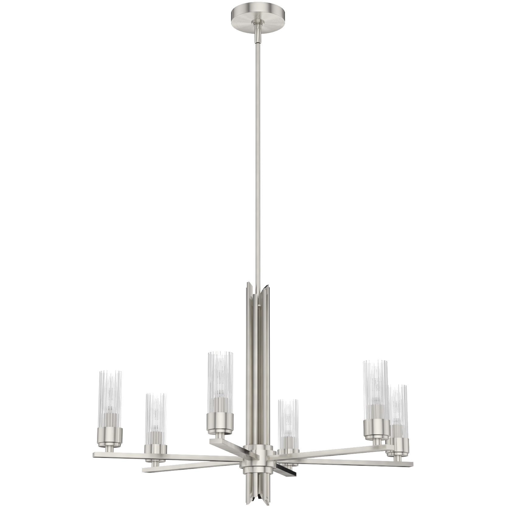 Gatz 6 Light 28 inch Brushed Nickel Chandelier Ceiling Light