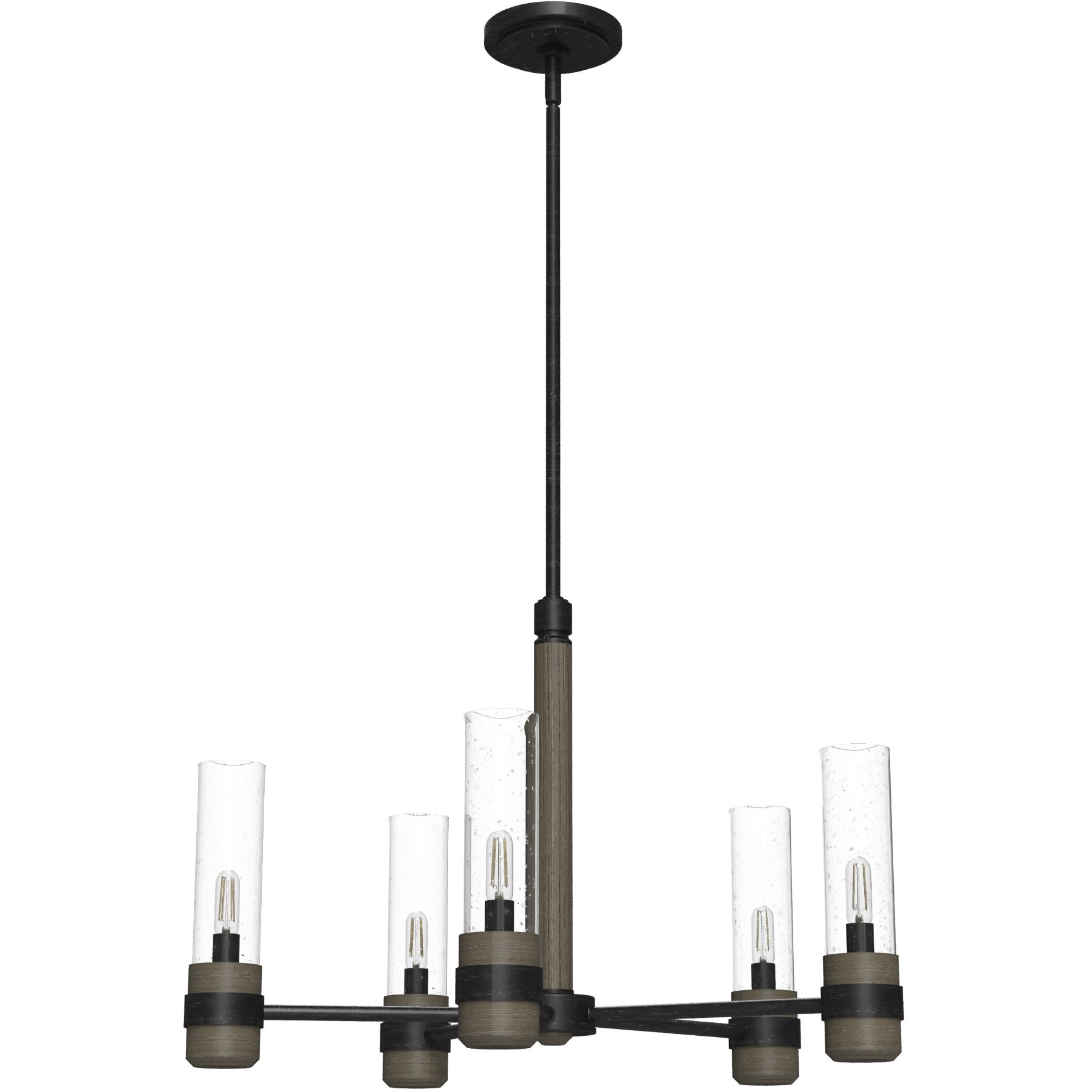 River Mill 5 Light 24 inch Rustic Iron Chandelier Ceiling Light