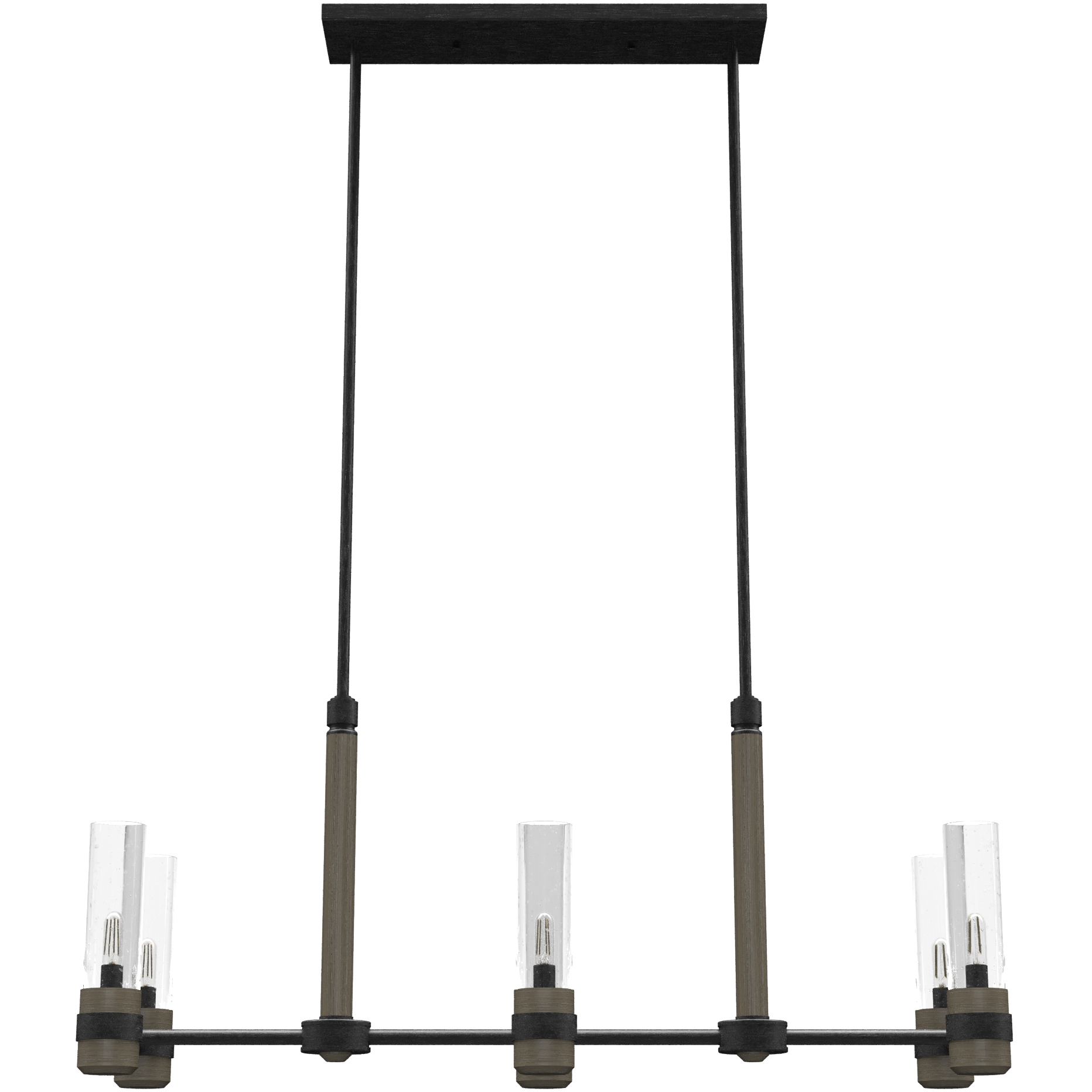 River Mill 6 Light 36.5 inch Rustic Iron Chandelier Ceiling Light