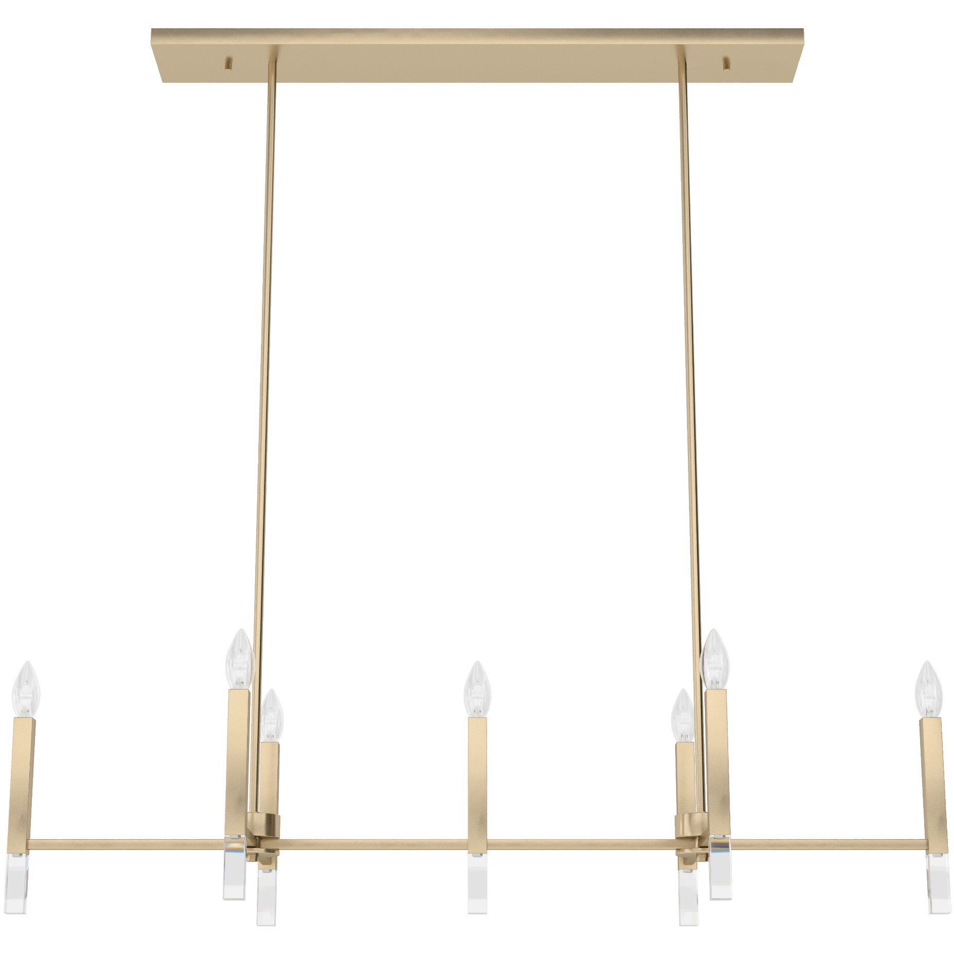 Sunjai 7 Light 48 inch Alturas Gold Linear Chandelier Ceiling Light
