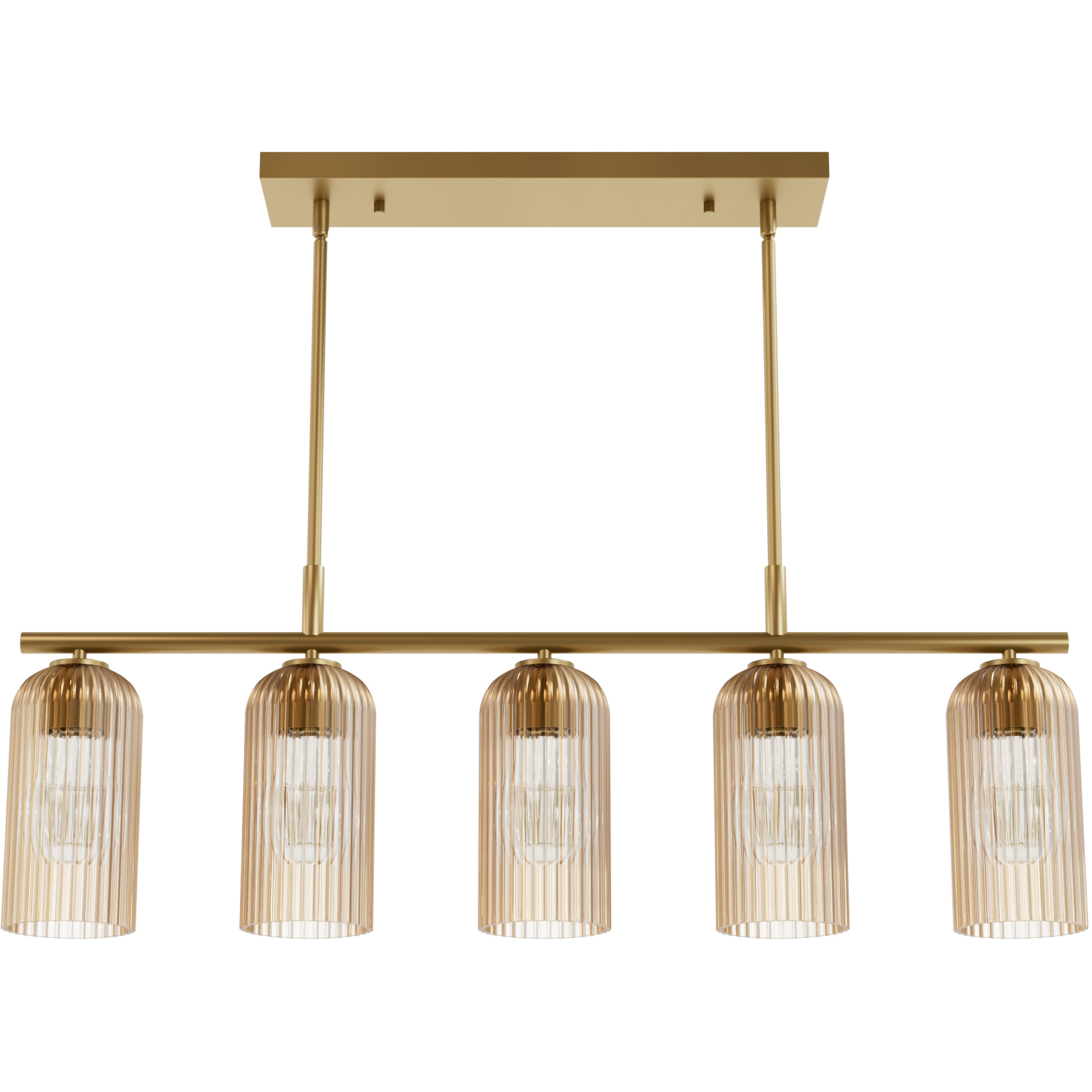 Beverly Glen 5 Light 36.5 inch Luxe Gold Linear Chandelier Ceiling Light, Medium