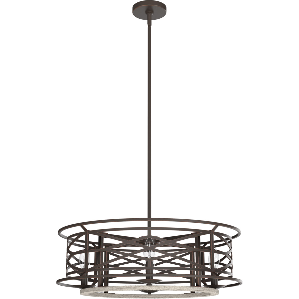 Langwood 4 Light 24 inch Onyx Bengal and Barnwood Chandelier Ceiling Light