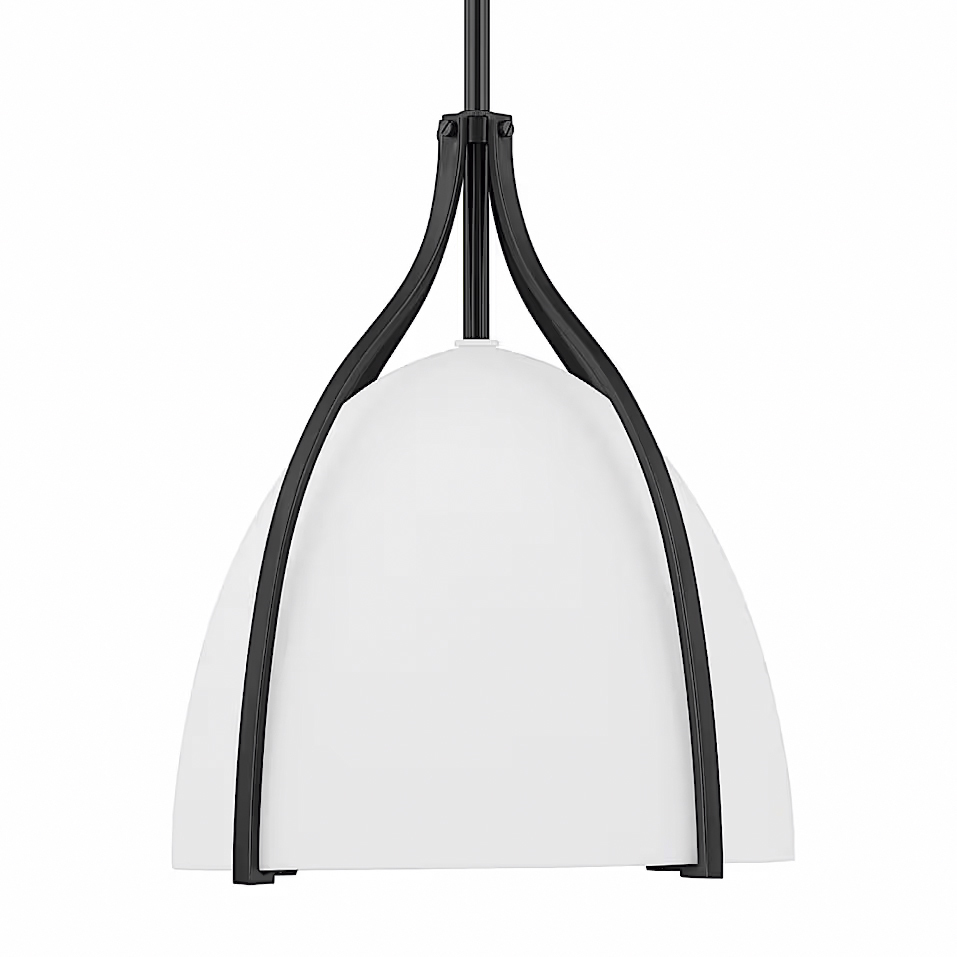 Arcelia 1 Light 12 inch Matte Black Pendant Ceiling Light, Medium