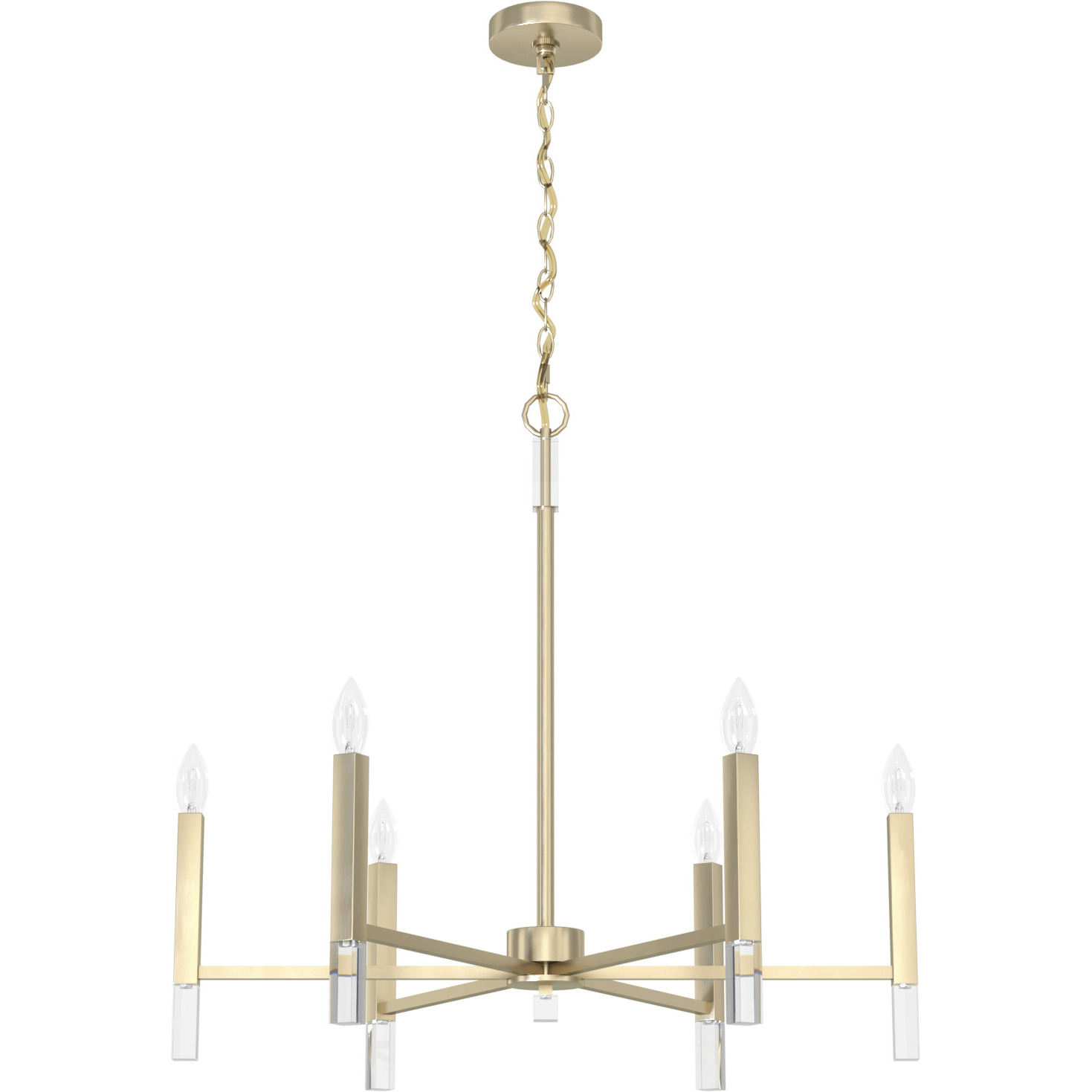 Sunjai 6 Light 30 inch Palm Gold Chandelier Ceiling Light