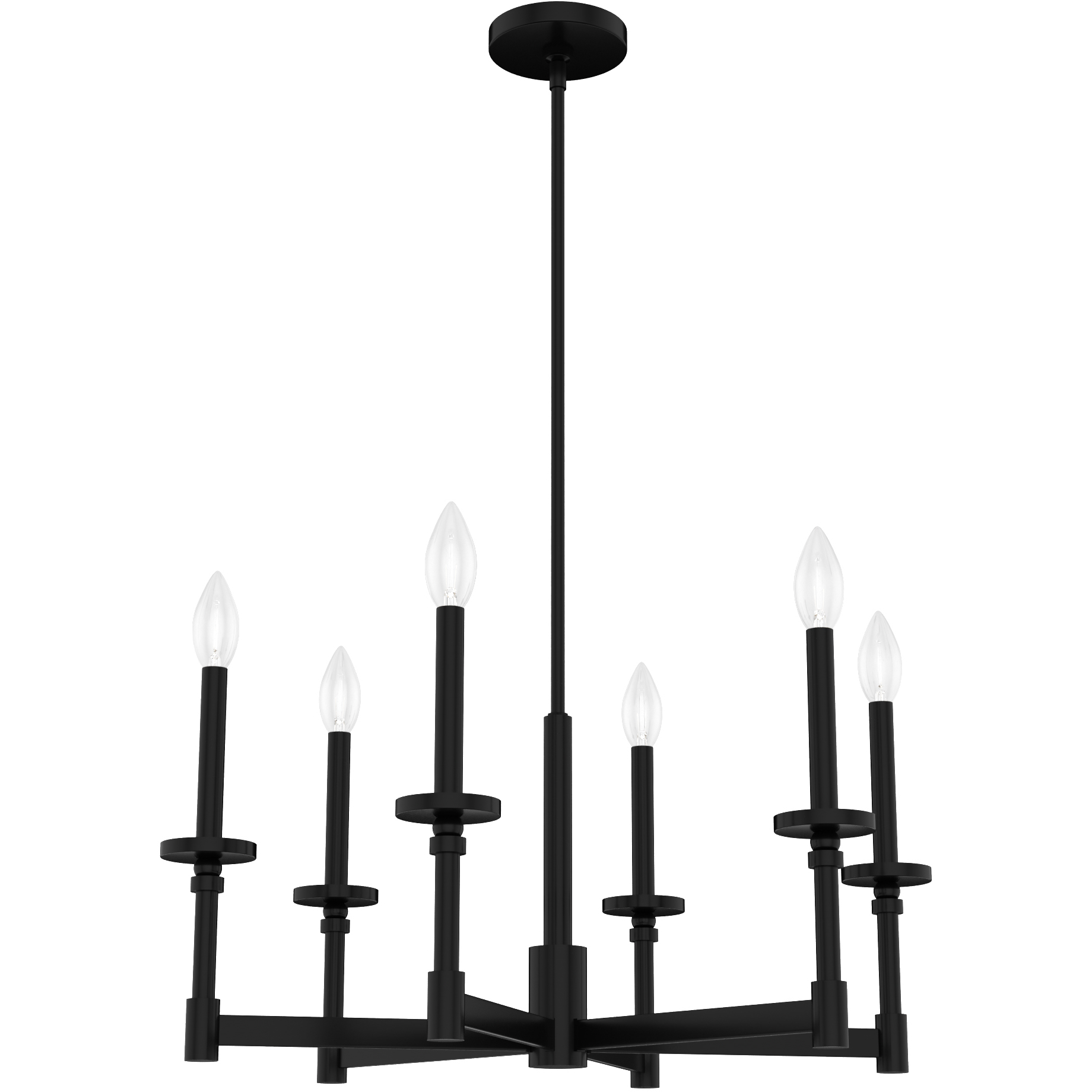 Briargrove 6 Light 27 inch Matte Black Single Tier Chandelier Ceiling Light