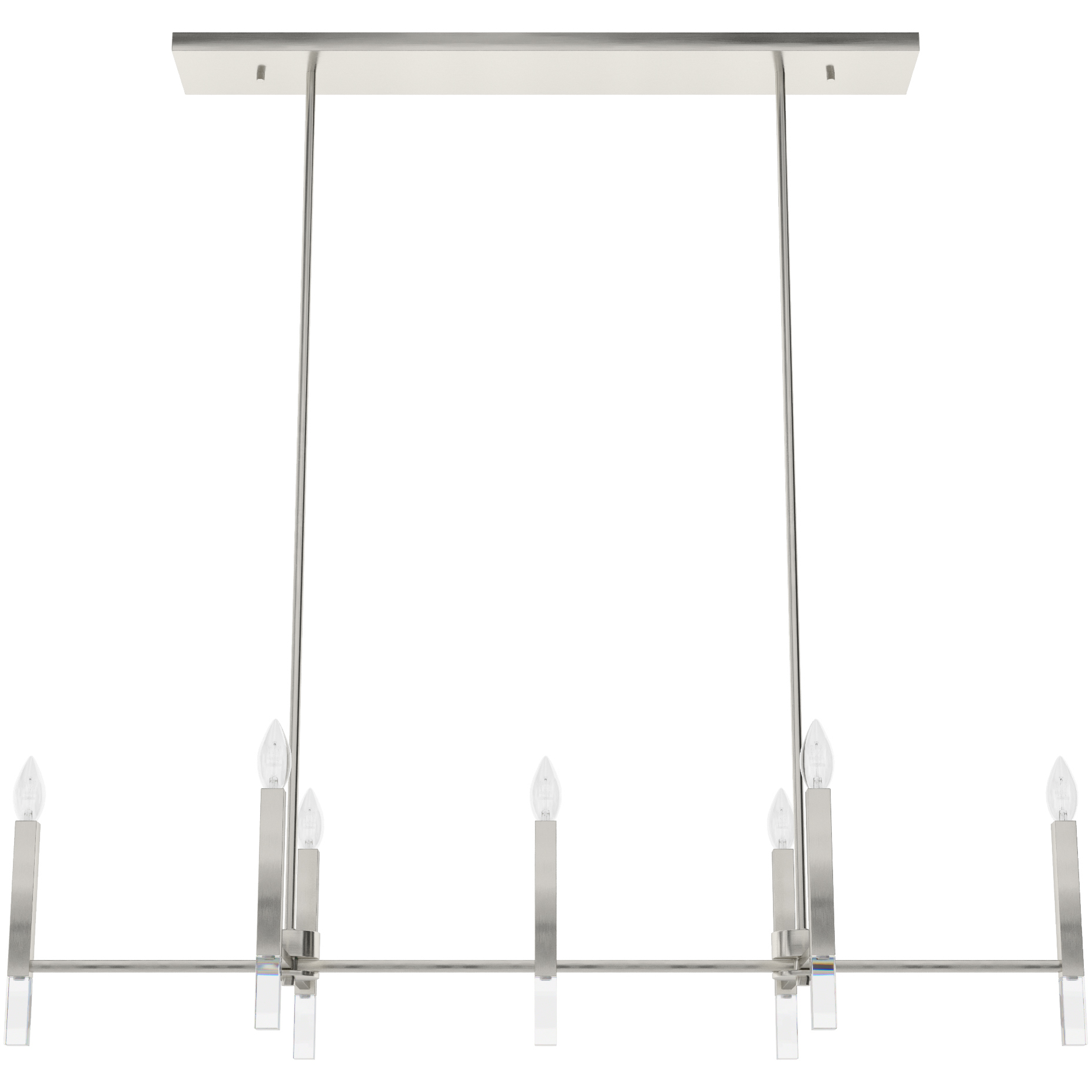 Sunjai 7 Light 48 inch Brushed Nickel Linear Chandelier Ceiling Light