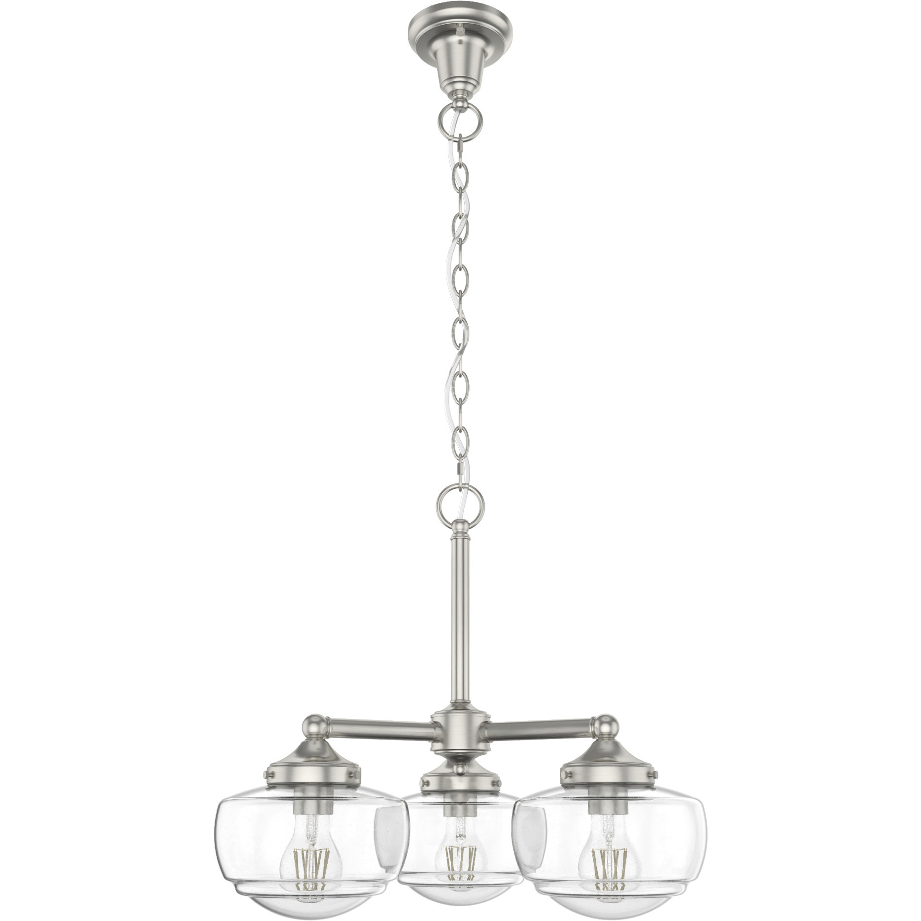 Saddle Creek 3 Light 20.25 inch Brushed Nickel Chandelier Ceiling Light