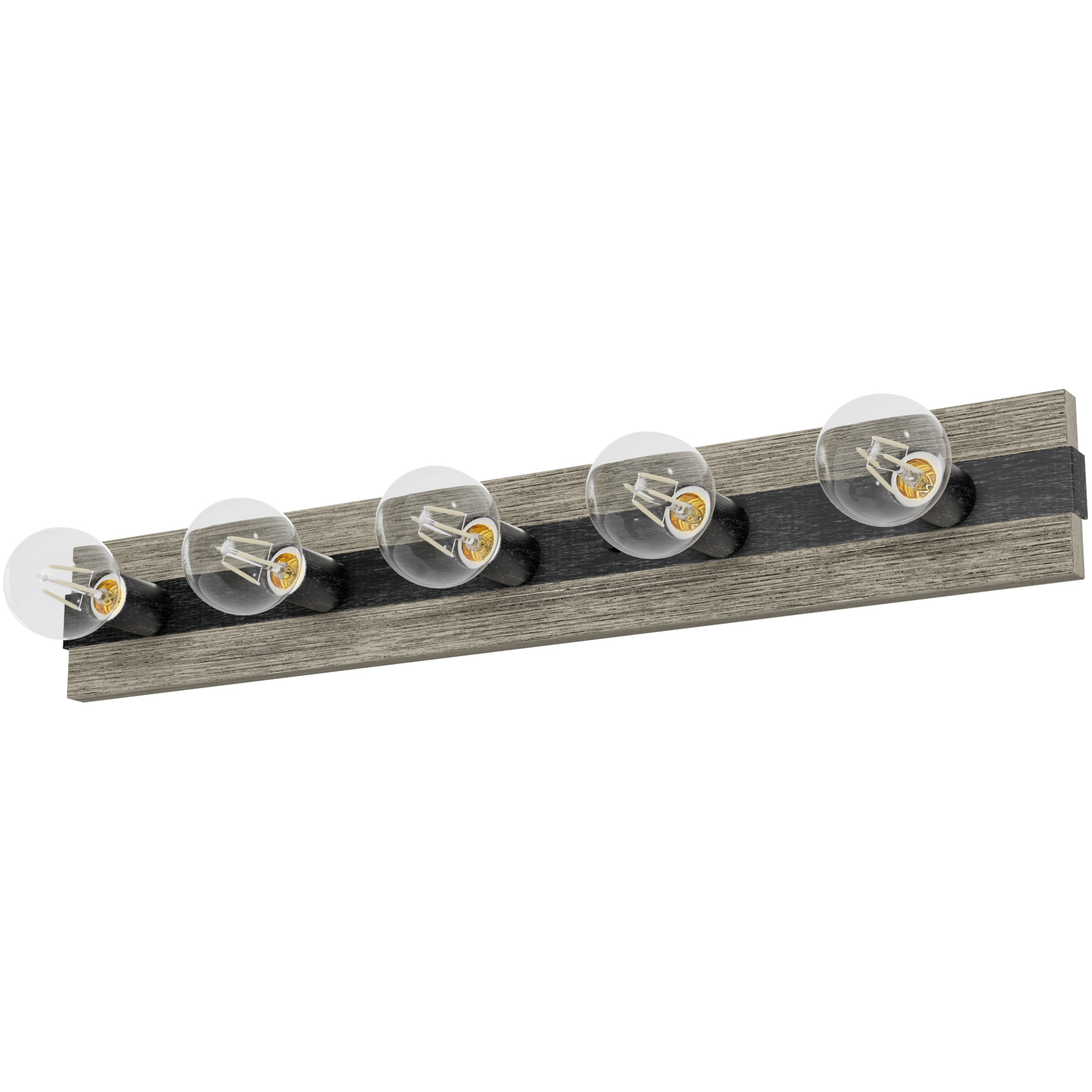 Donelson 5 Light 30.25 inch Brushed Iron and Barnwood Vanity Light Wall Light, Medium