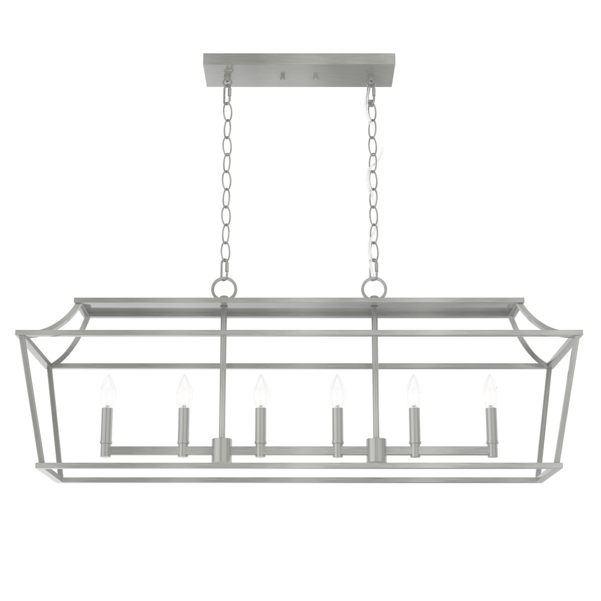 Laurel Ridge 6 Light 42 inch Brushed Nickel Linear Chandelier Ceiling Light