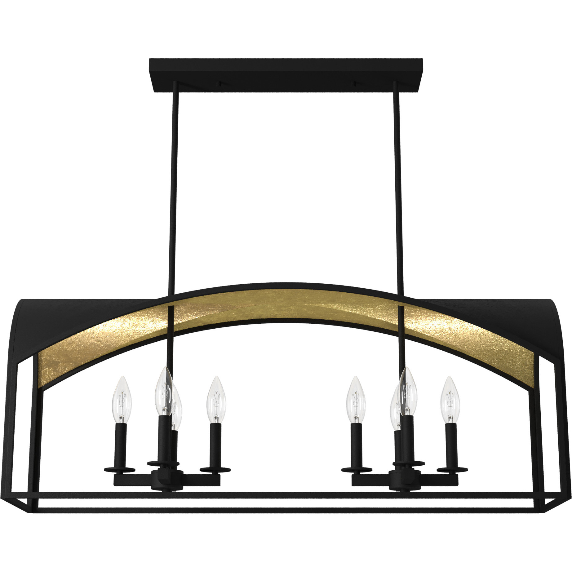 Dukestown 8 Light 41 inch Natural Iron Linear Chandelier Ceiling Light