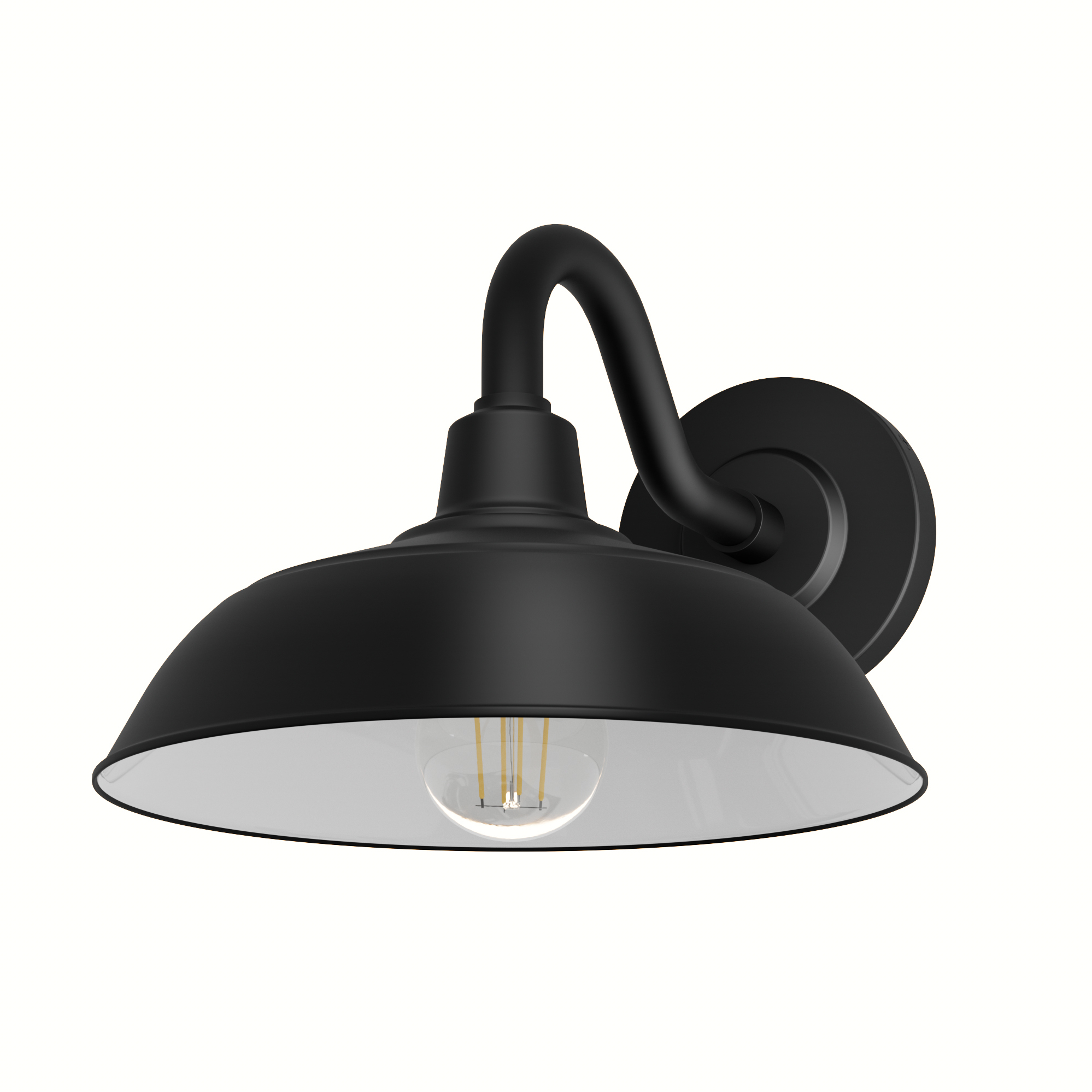 Mill Valley 1 Light 8 inch Matte Black and White Outdoor Wall Light, Small