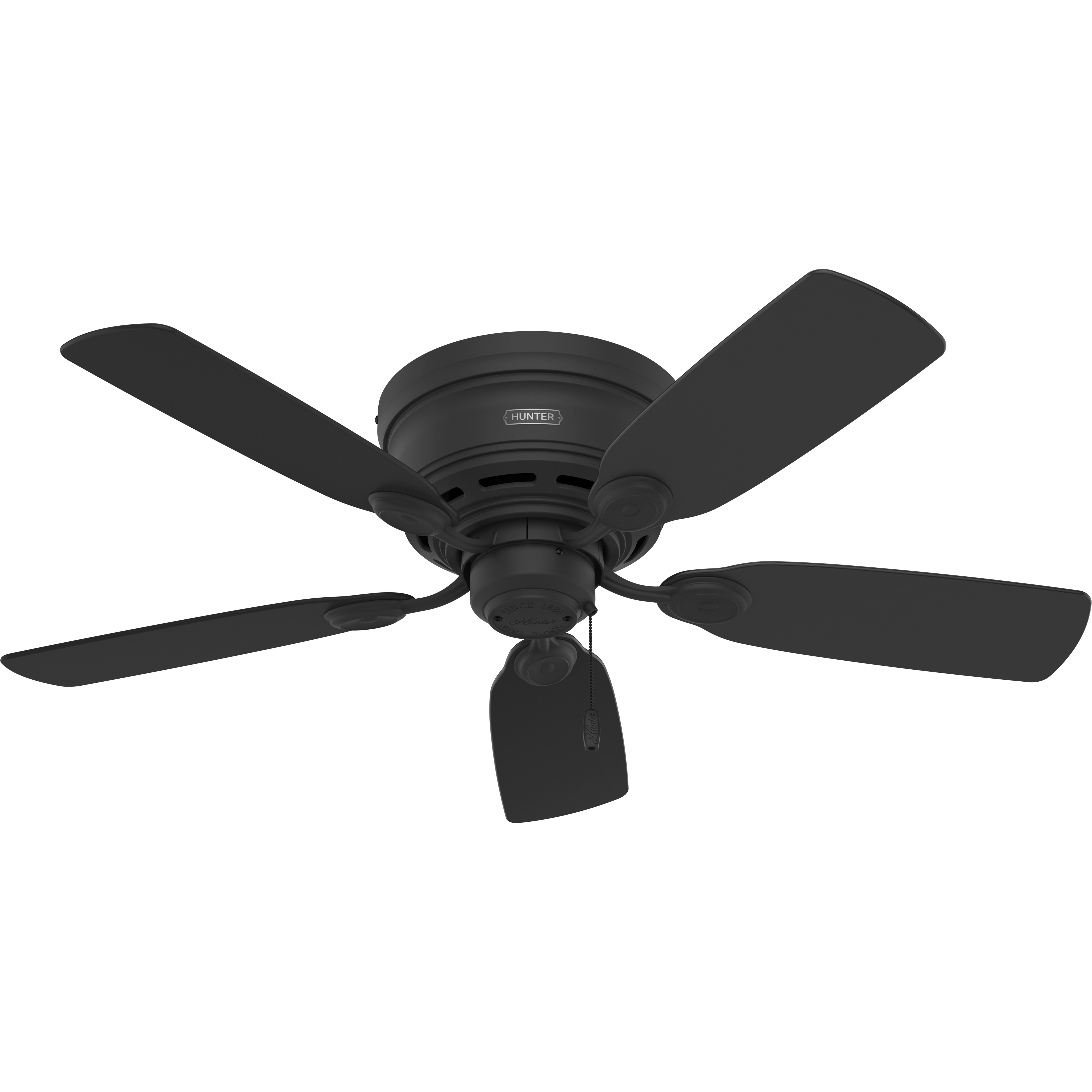 Low Profile 42 inch Matte Black with Matte Black/Greyed Walnut Blades  Ceiling Fan, image size:5000x5000