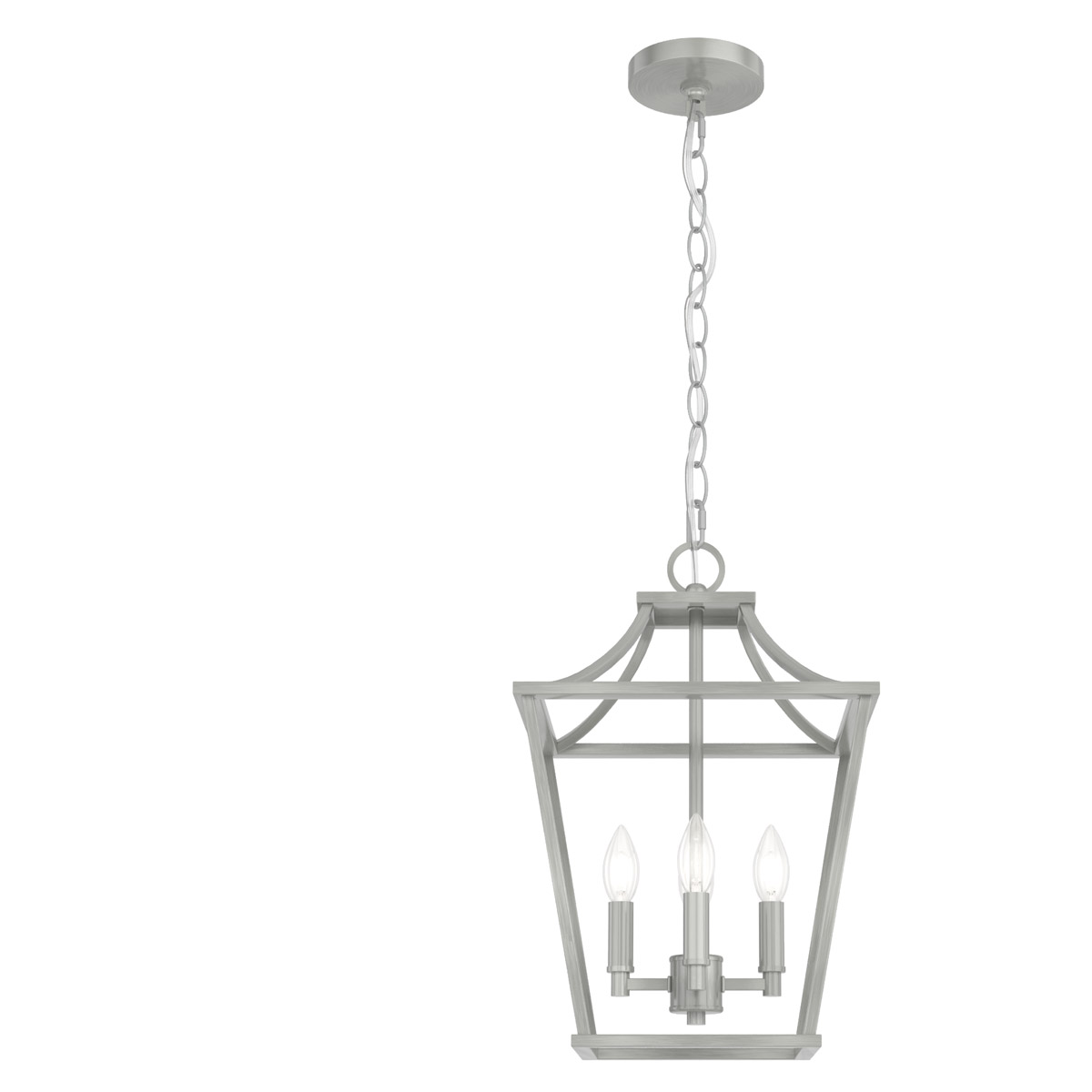 Laurel Ridge 4 Light 12 inch Brushed Nickel Lantern Pendant Ceiling Light