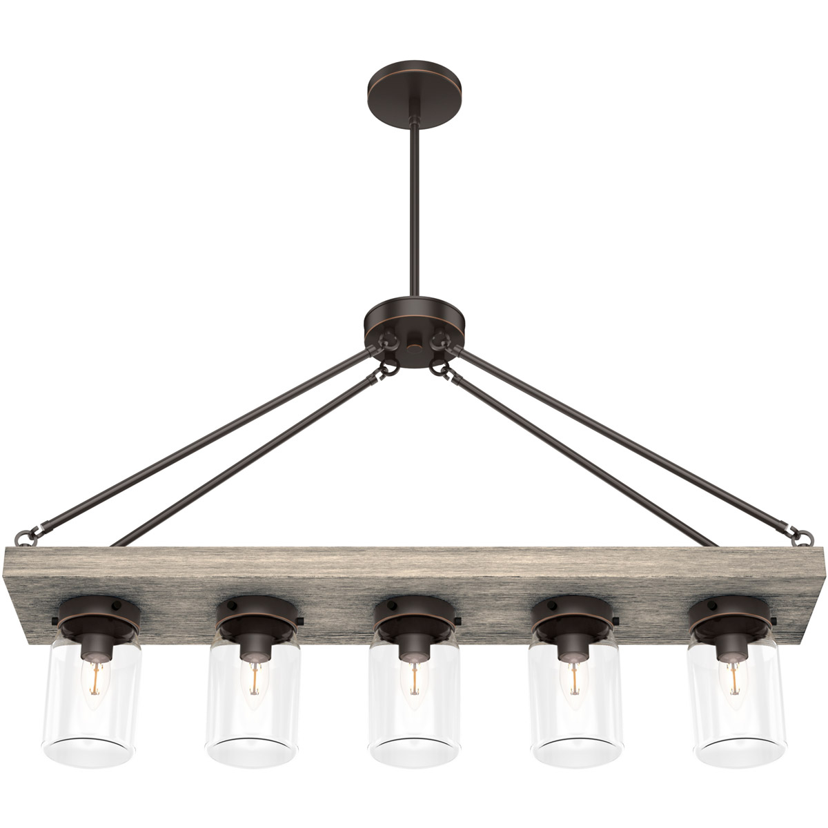 Devon Park 5 Light Onyx Bengal Linear Chandelier Ceiling Light