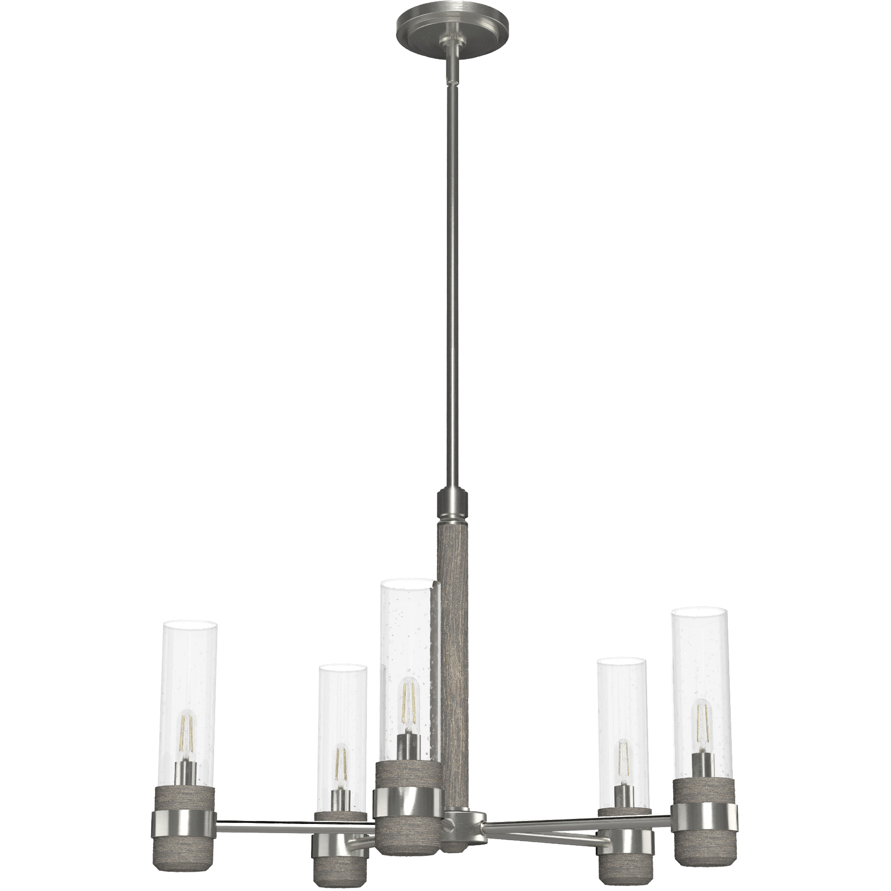 River Mill 5 Light 24 inch Brushed Nickel Chandelier Ceiling Light