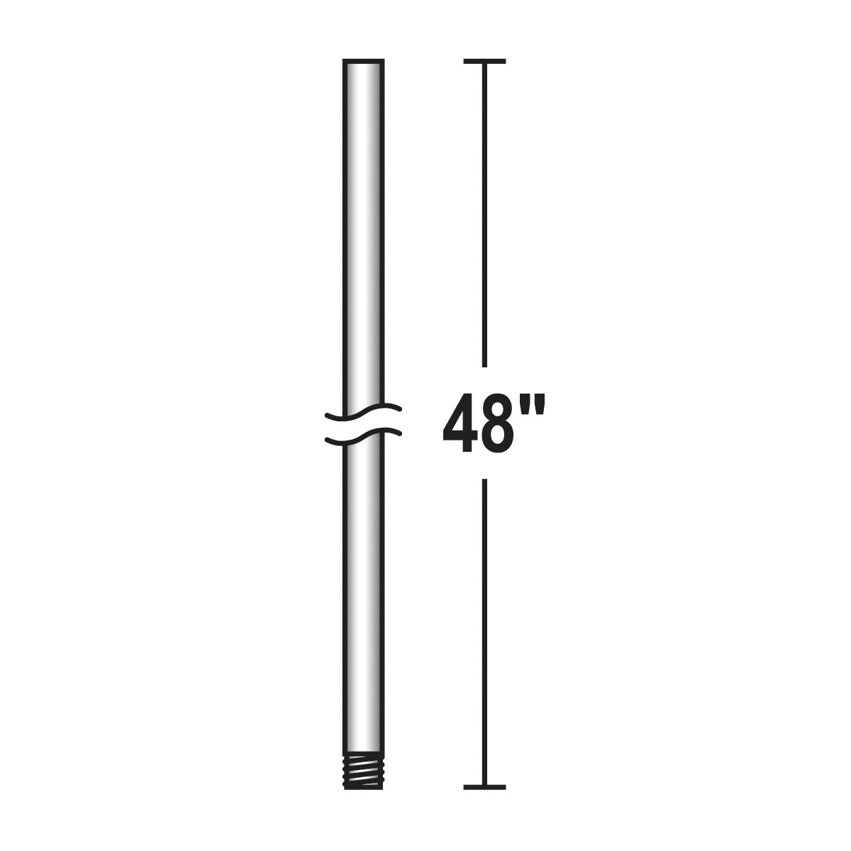 Fan Accessory Fresh White Fan Downrod, 48"