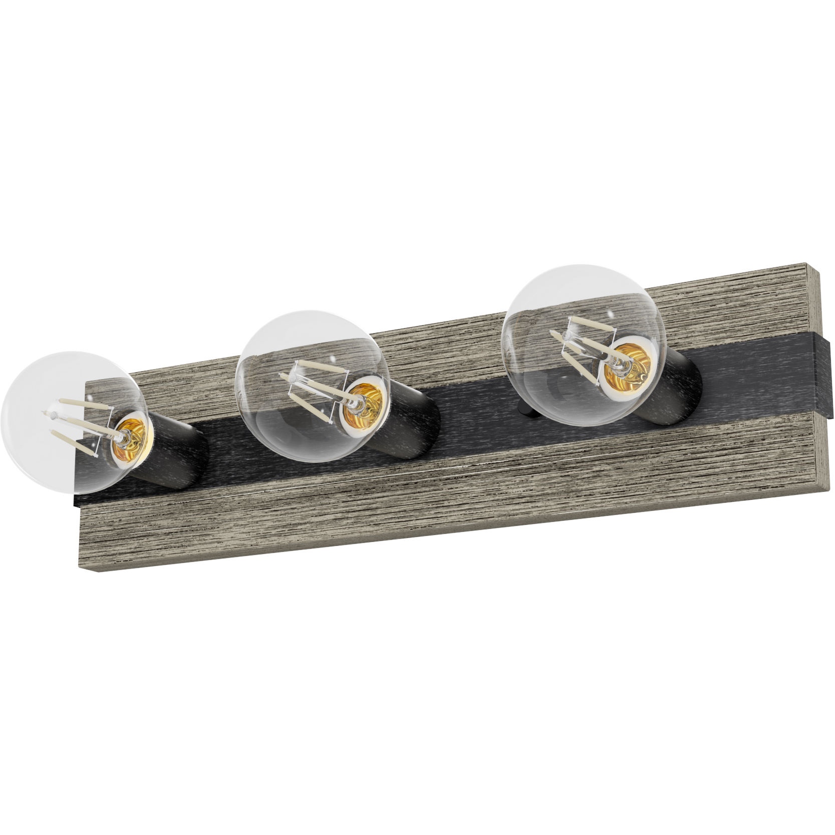 Donelson 3 Light 18.5 inch Brushed Iron and Barnwood Vanity Light Wall Light, Small