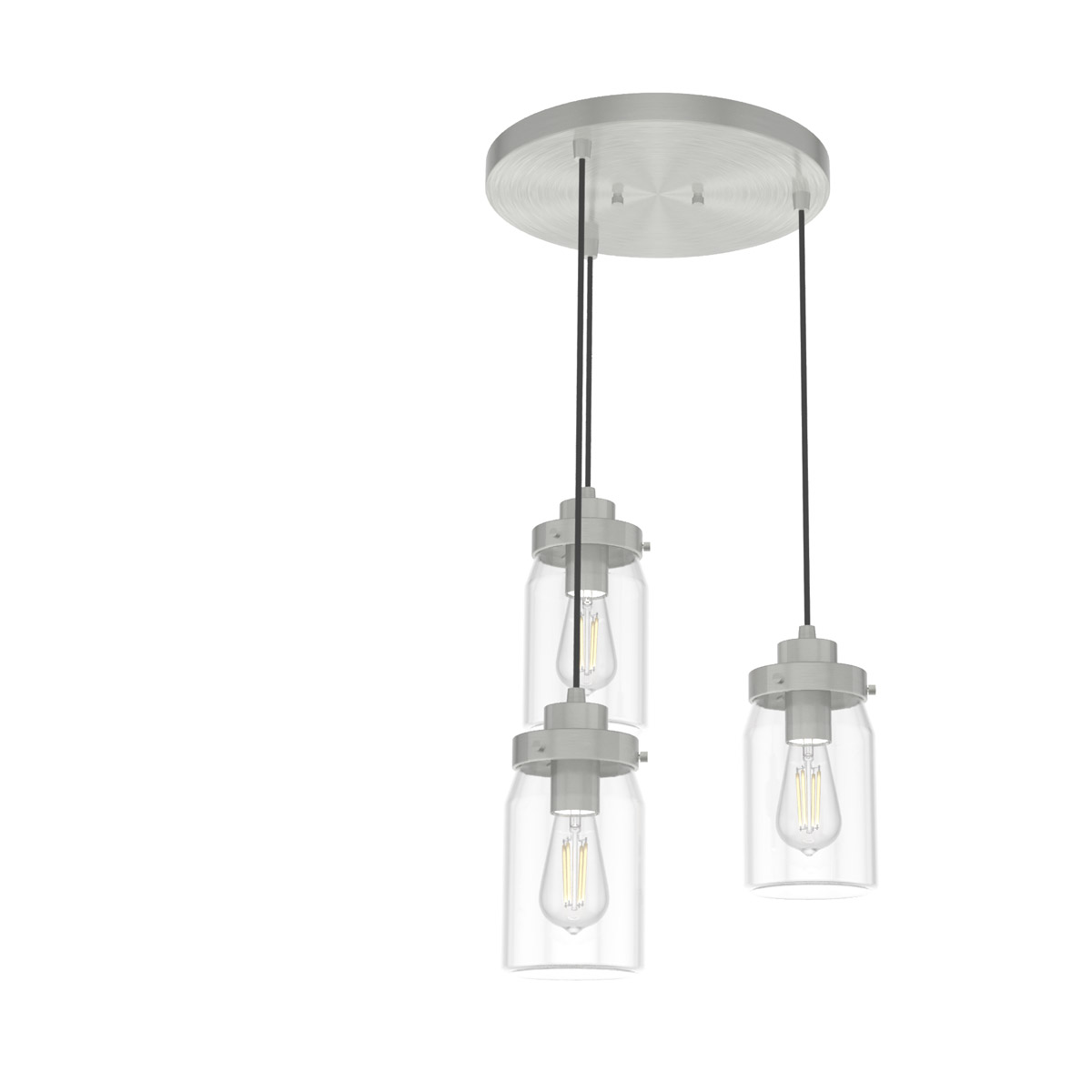 Devon Park 3 Light 14.5 inch Brushed Nickel Round Cluster Pendant Ceiling Light