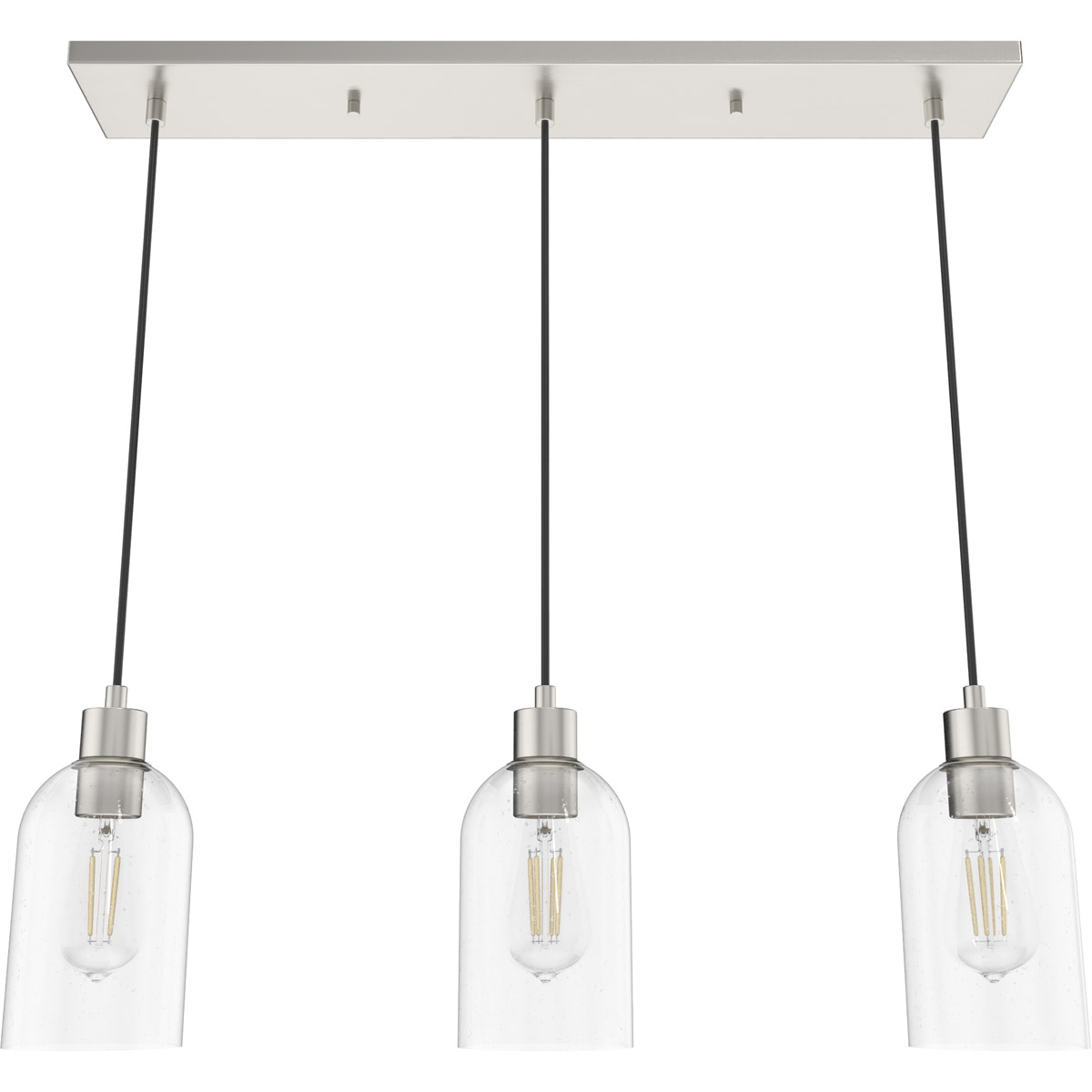 Lochemeade 3 Light 4.5 inch Brushed Nickel Linear Cluster Pendant Ceiling Light