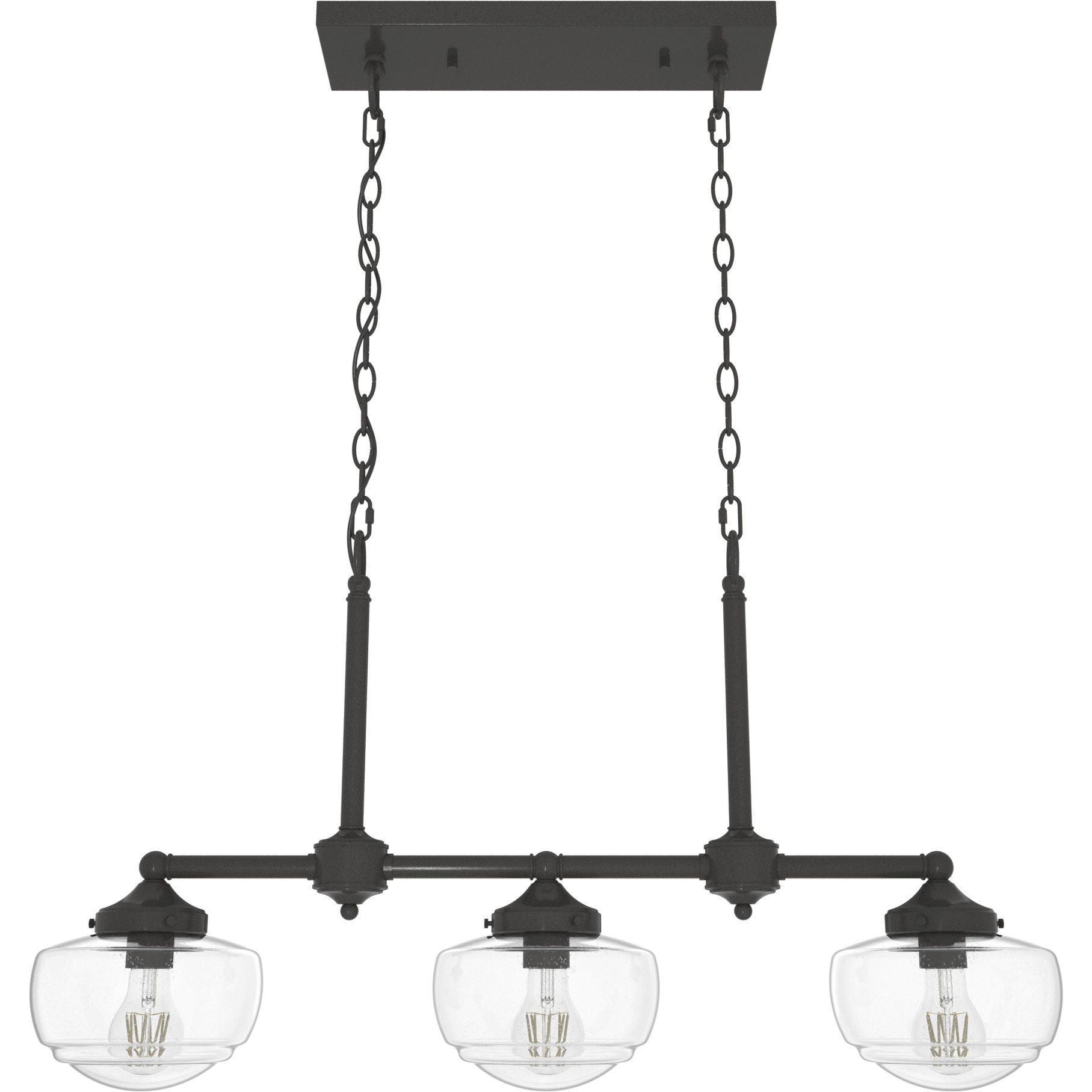 Saddle Creek 3 Light 33 inch Noble Bronze Linear Chandelier Ceiling Light