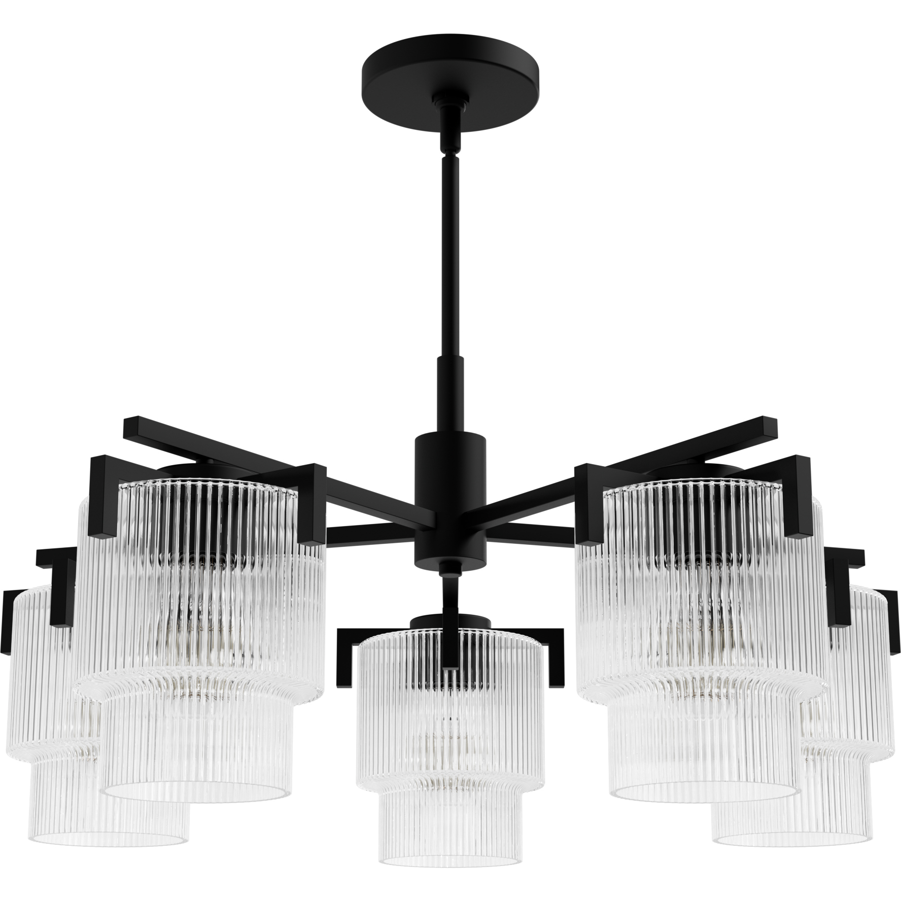 Ontario 5 Light 27.3 inch Matte Black Chandelier Ceiling Light, Medium