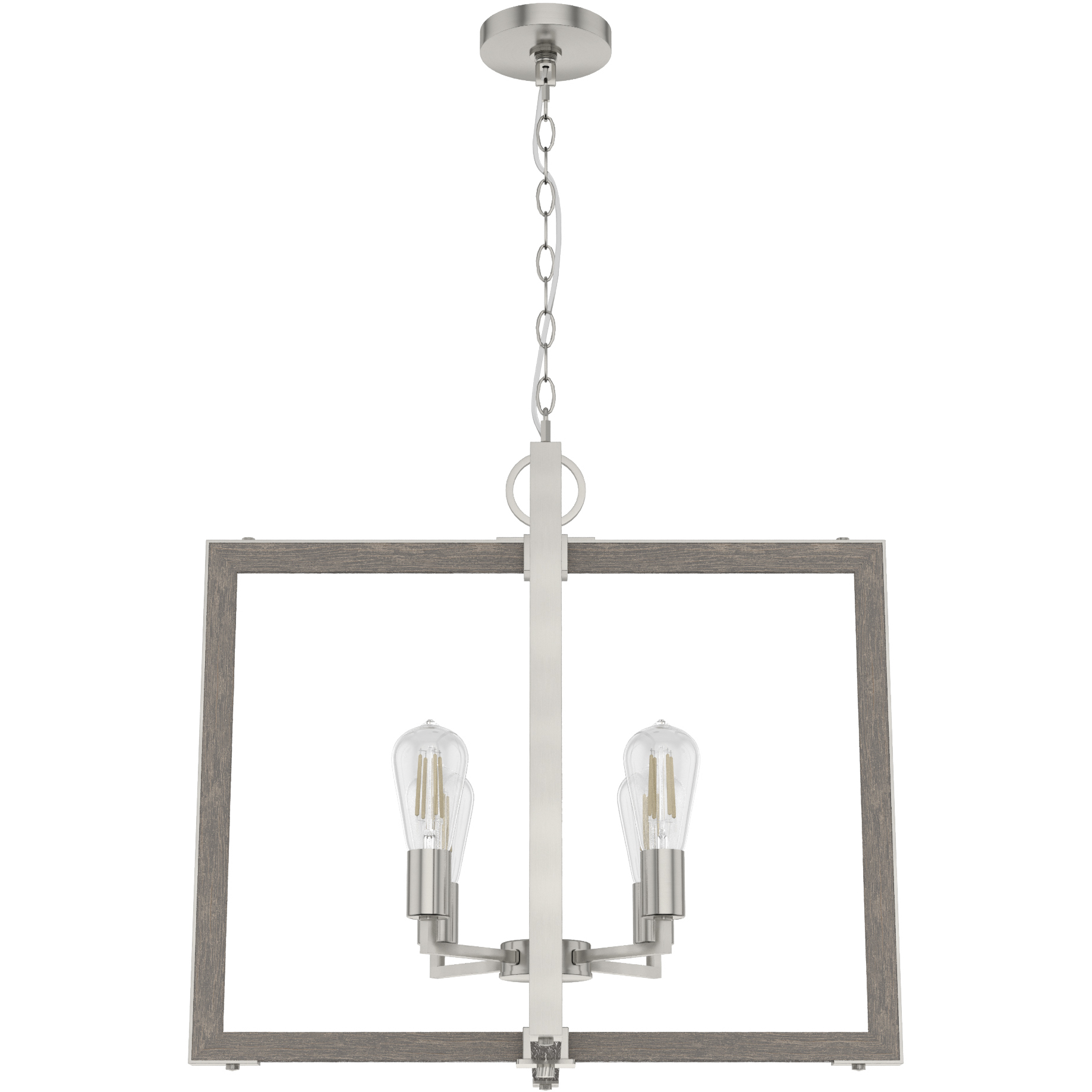 Woodburn 4 Light 24.5 inch Brushed Nickel Pendant Ceiling Light