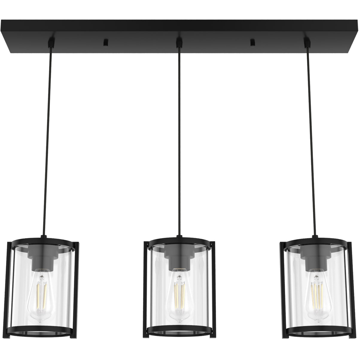 Astwood 3 Light 29 inch Matte Black Linear Pendant Ceiling Light