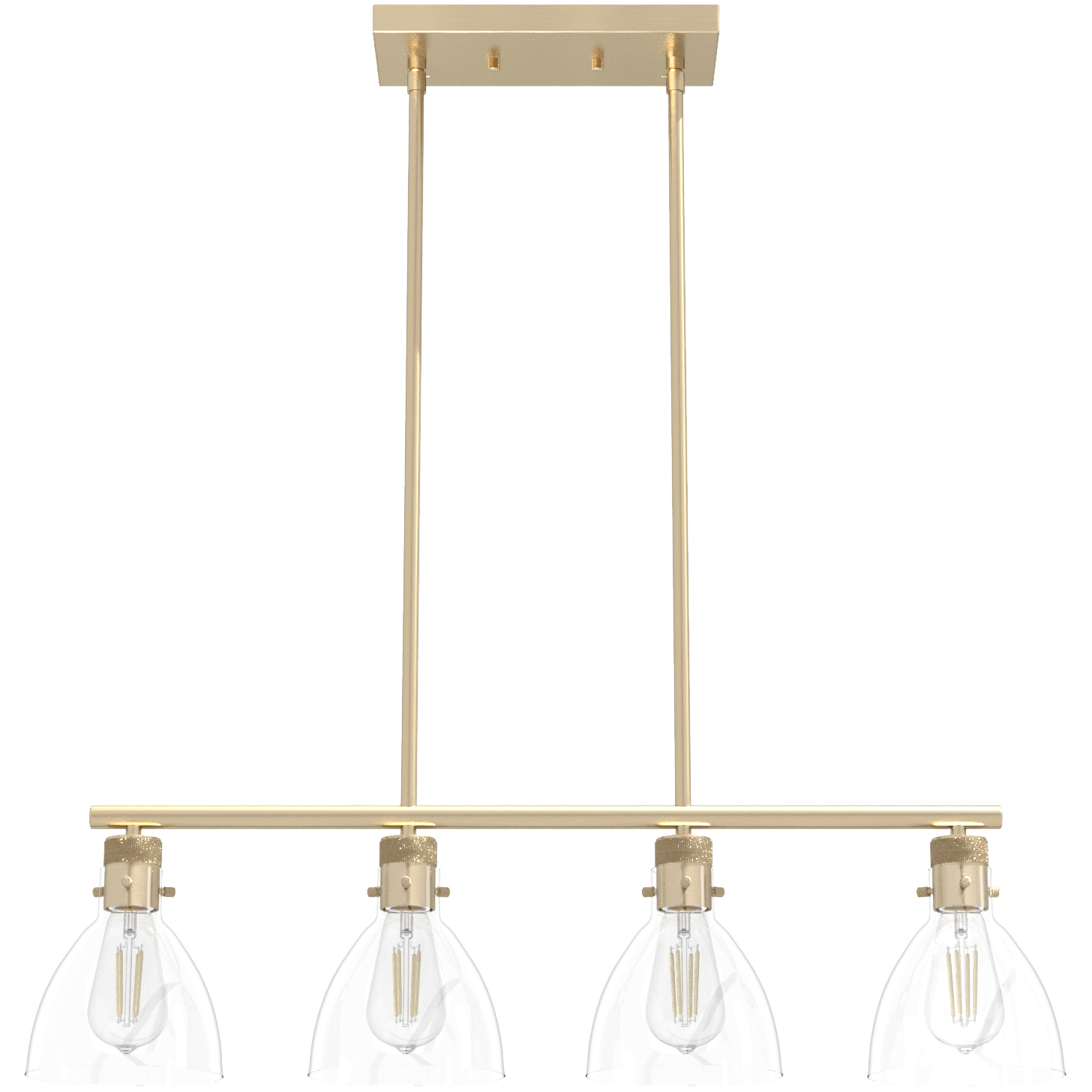 Van Nuys 4 Light 32 inch Alturas Gold Linear Chandelier Ceiling Light, Medium