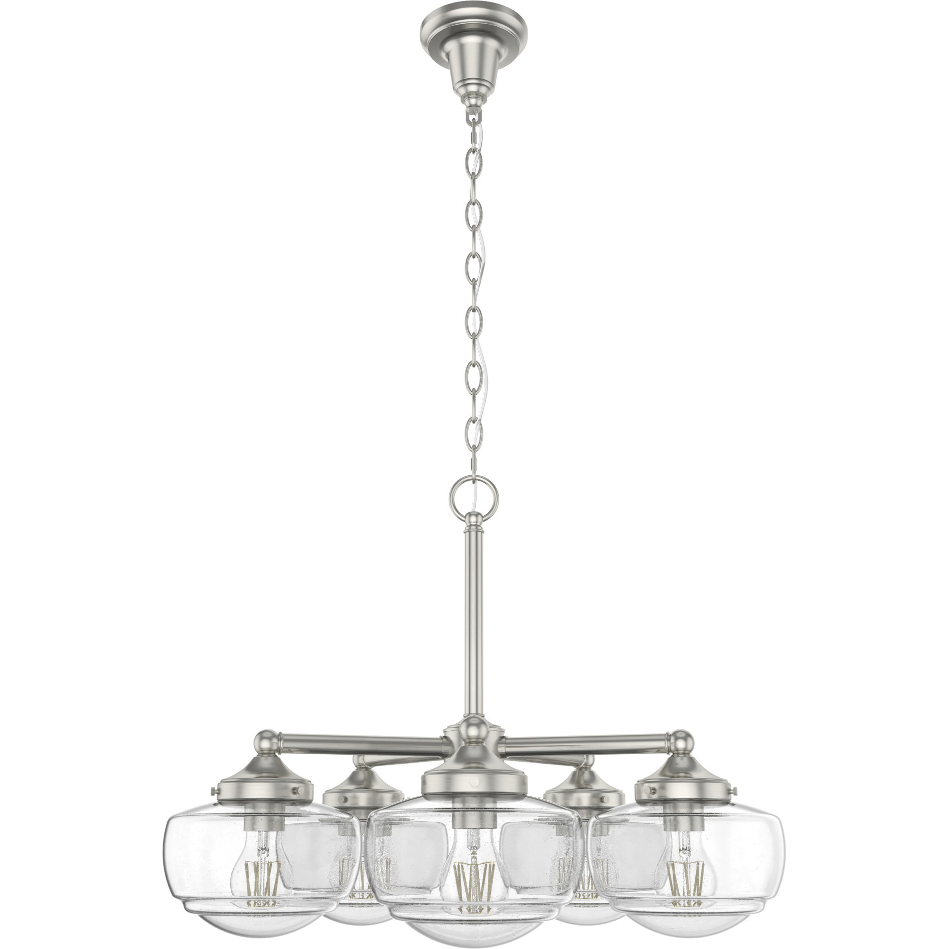Saddle Creek 5 Light 24 inch Brushed Nickel Chandelier Ceiling Light