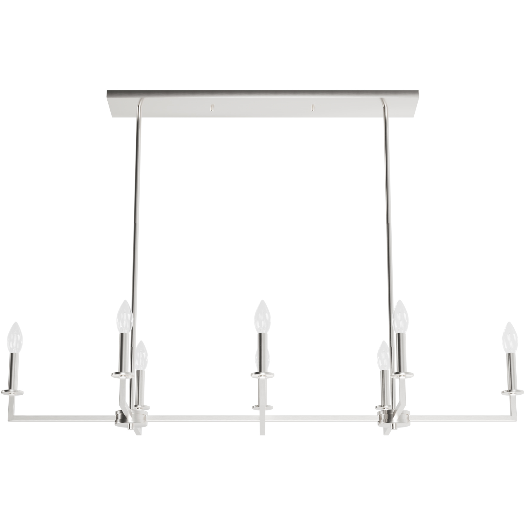 Bearden 8 Light 48 inch Brushed Nickel Linear Chandelier Ceiling Light, Large